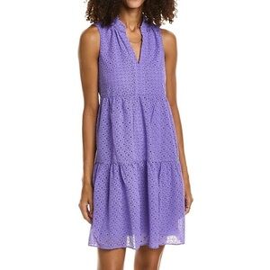 Lilly Pulitzer Novella Eyelet Swing Dress Mystical Purple Size Small